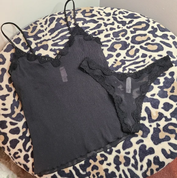 Victoria's Secret Y2K Mesh Cami/ Panty Set Size M 🖤 - Picture 7 of 9